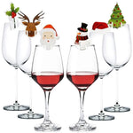 10pcs Santa Claus Snowman Tree Wine Glass 2024 Merry Christmas Decorations For Home Table Place Cards Xmas Gift New Year Party