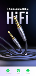 Ugreen Aux Cable Jack 3.5mm Audio Cable for iPhone 3.5 mm Male Cable Aux for Computer Headphone Xiaomi Laptop Car 3.5 Jack Cable