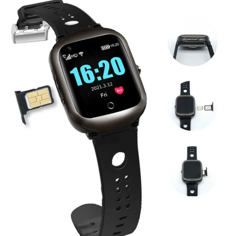 4G Elderly Smart Watch GPS Tracker Video Call SOS Heart Rate Monitoring IOS Android GPS+WIFI+LBS Positioning Smart Clock FA66S