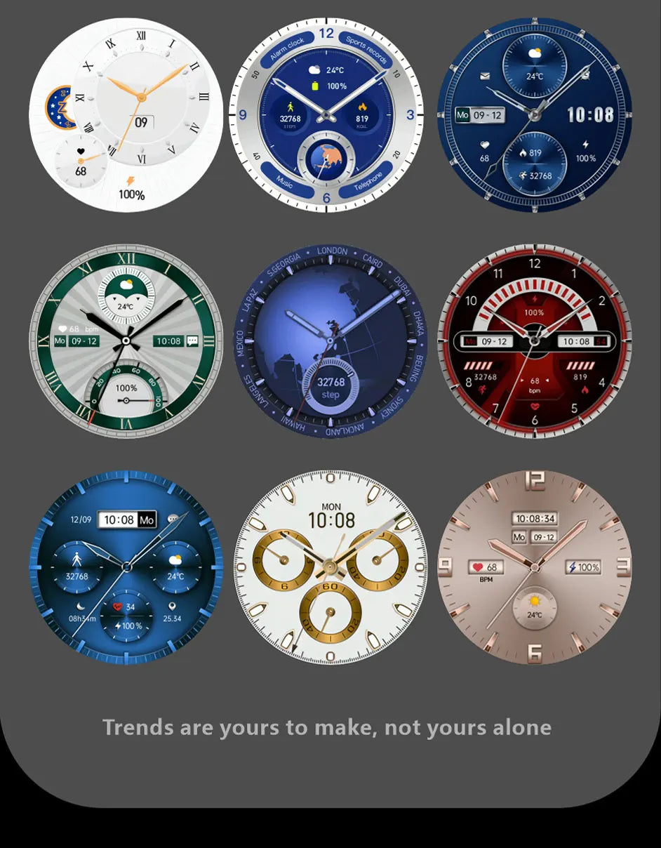 HT32 Smart Watch AMOLED Men Watch 5 Pro NFC Compass 1GB ROM Local Music Album E-Book Heart Rate Sport Smartwatch for Android IOS