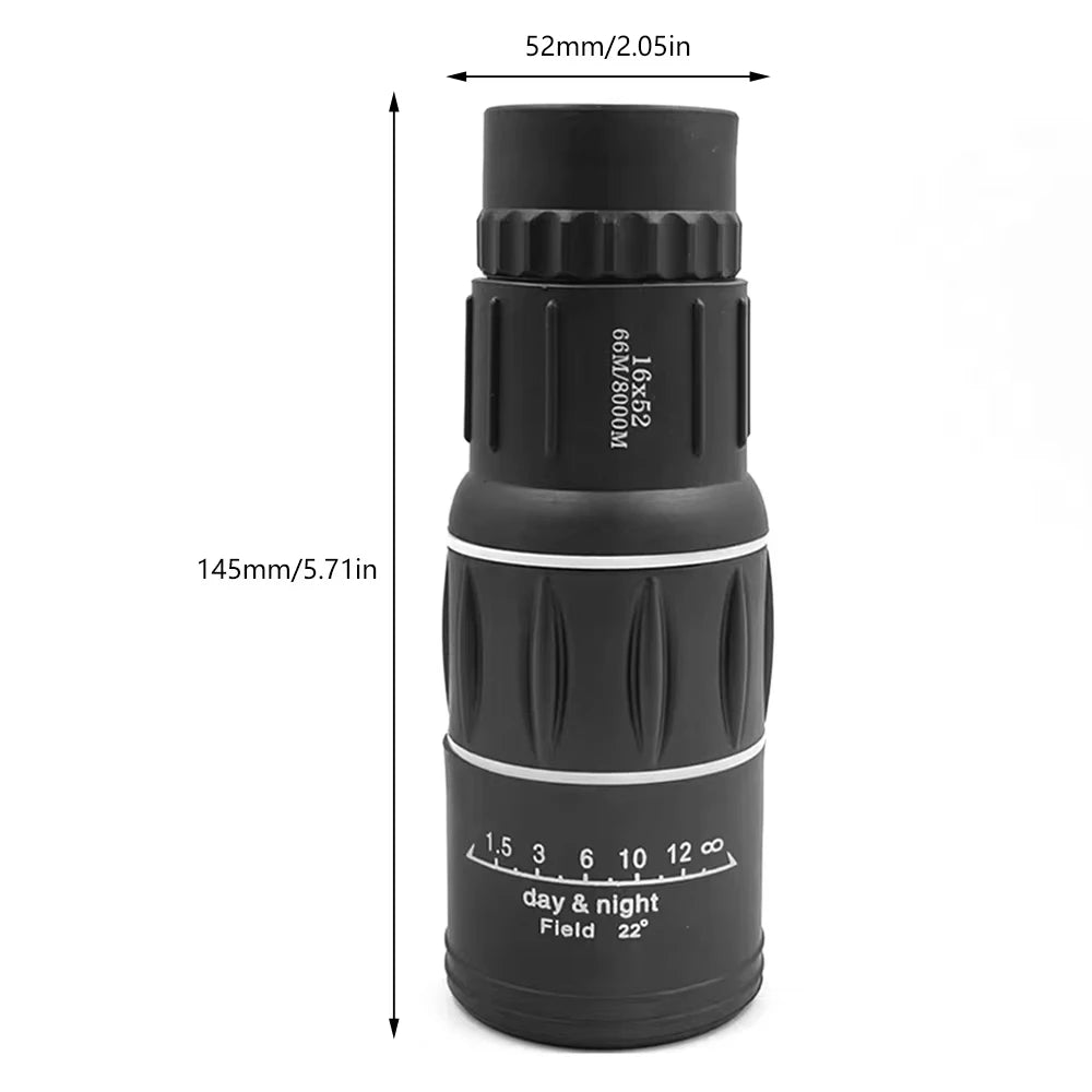 16x52 Monoculars HD Telescope Ipx4 Waterproof Long Distance Field of View Image Stabilization For Wildlife Observation Hiking