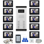 Home Video Doorbell Security Doorphone Wired 2/3/4/5/6/8/10/12 Units Apartment Two-way Audio Visual Intercom System