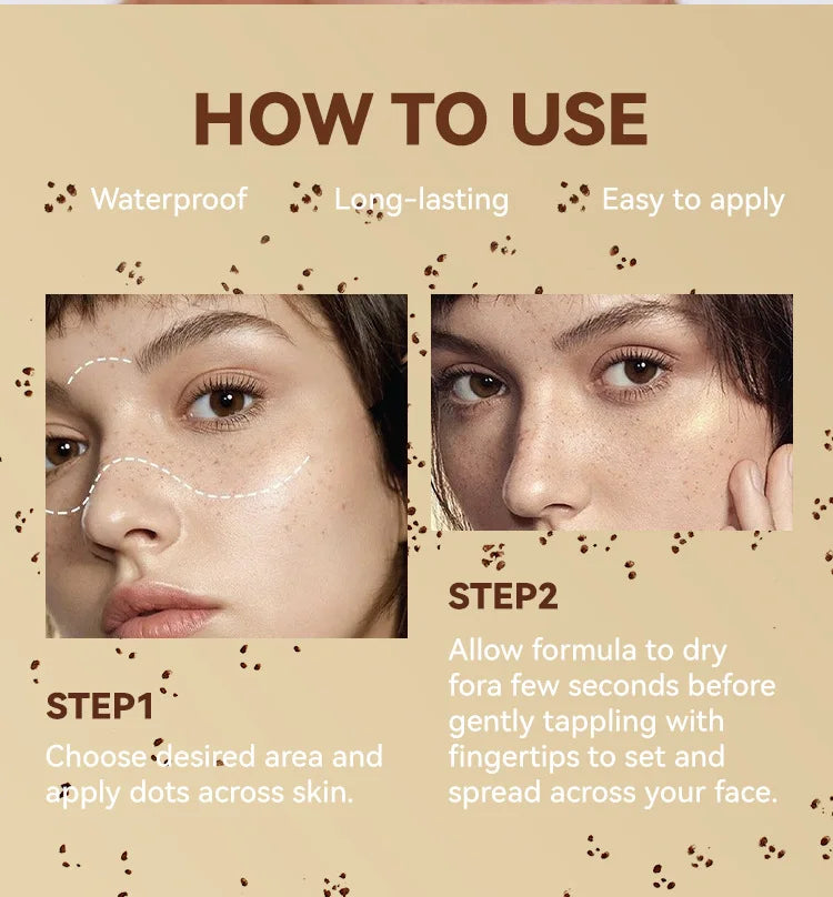 Waterproof Freckle Pen Natural Lifelike Fake Freckles Pen for Lasting Look Dot Spot Pen Makeup for Women Makep Light/Dark Brown