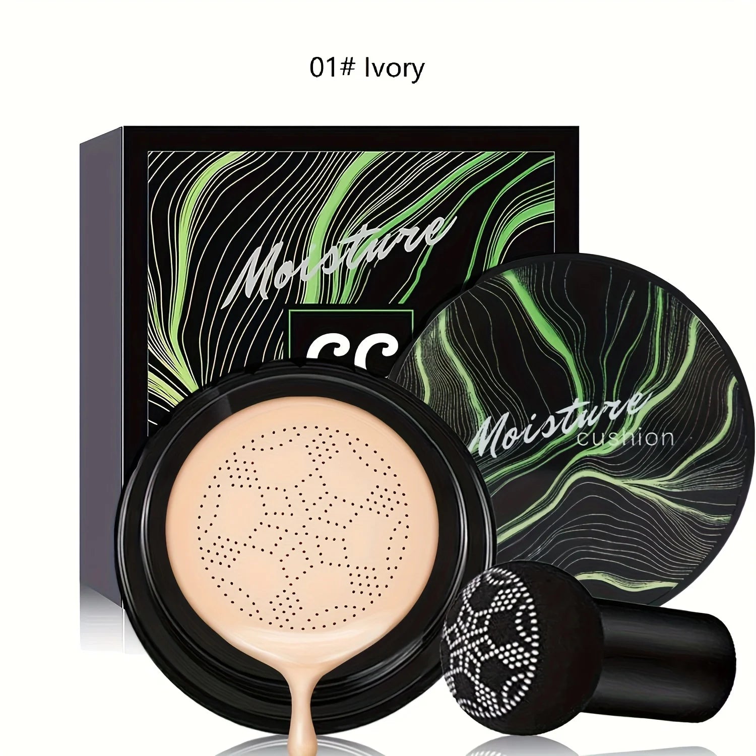 Mushroom Head Air Cushion,CC Cream Foundation Moisturizing Concealer Waterproof Oil Control Long-Lasting Nude Makeup with Makeup