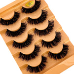 Cat Eye Eyelashes 3D Natural False Lashes D Curl Fluffy Soft Cross 5 Pairs Manga Lashes Wispy Natural Eyelash Extension Makeup