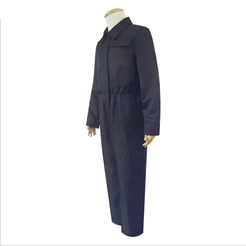 Michael Myers Costume Cosplay Horror Demon Killer Blue Working Clothes for Men Disguise Halloween Suit for Adults
