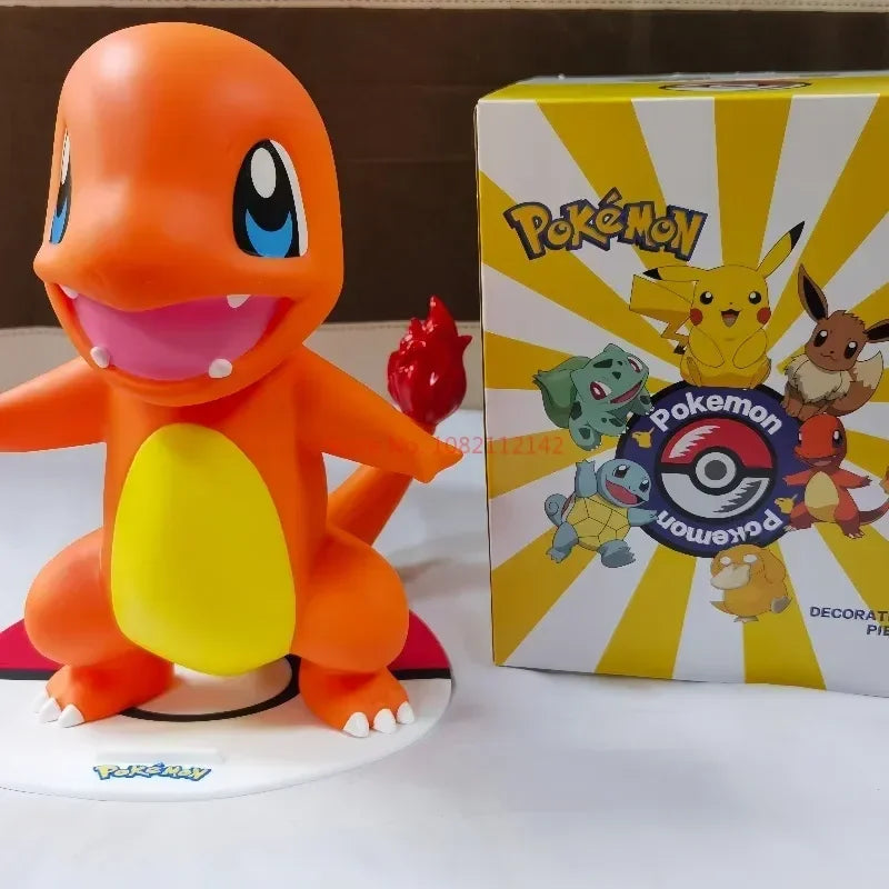 2025 Hot Pokemon Pikachu Doll Model Large Figure Charmander Eevee Porkby Squirtle Ornament Figurine Younth Toys Collects Gifts