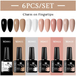 MSRUIOO 6pcs Nude Pink Gel Nail Polish Set Glitter Colorful Semi Permanent UV Gel Kits DIY Nail Art Painting Varnish Manicure