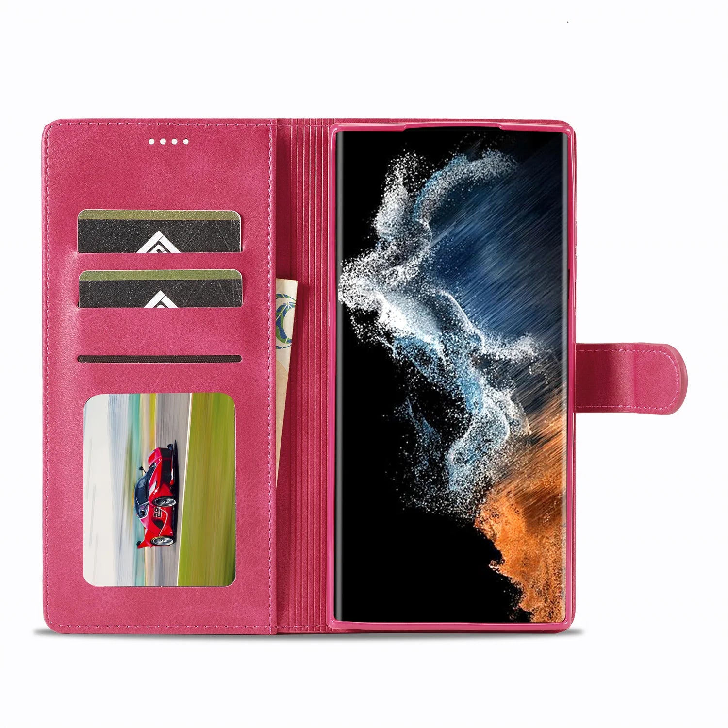 Leather Case for Samsung Galaxy S23 S24 S25 FE Ultra Plus Edge A07 A17 A35 A55 A06 A16 A26 A36 A56 5G Flip Wallet Card Holder