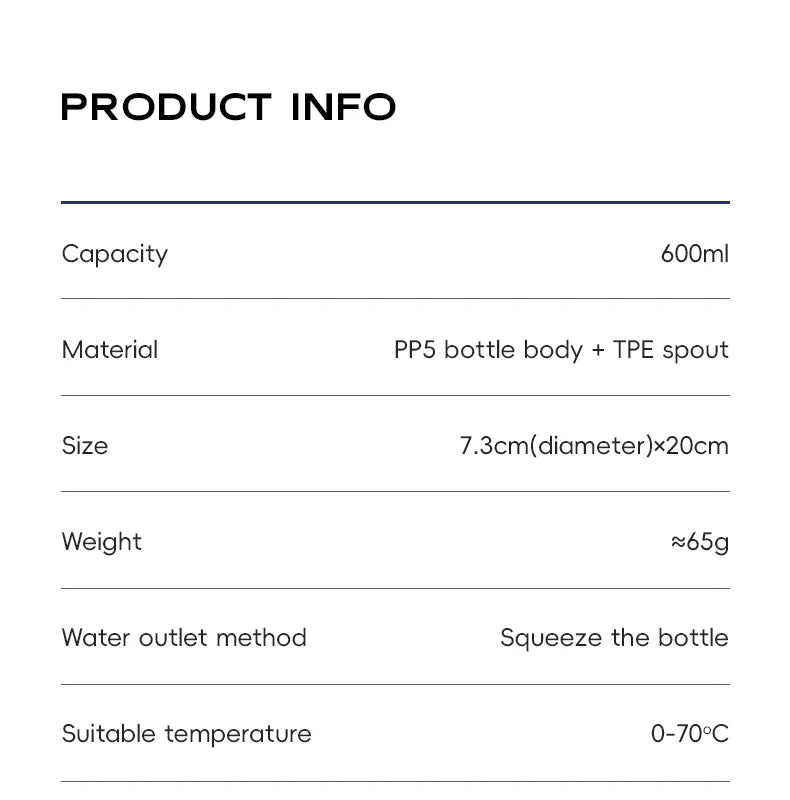 ROCKBROS Bicycle Water Bottle 600ML PP Sports Cup Cycling Kettle Outdoor Camping Hiking Squeeze Bike Cup