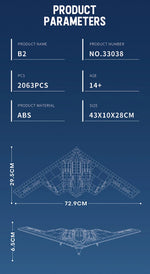 2024 NEW MOC B2 Military Stealth And Strategic Bomber Building Blocks Fighter Model With Missile Bomb Brick Toys for Adult Gifts