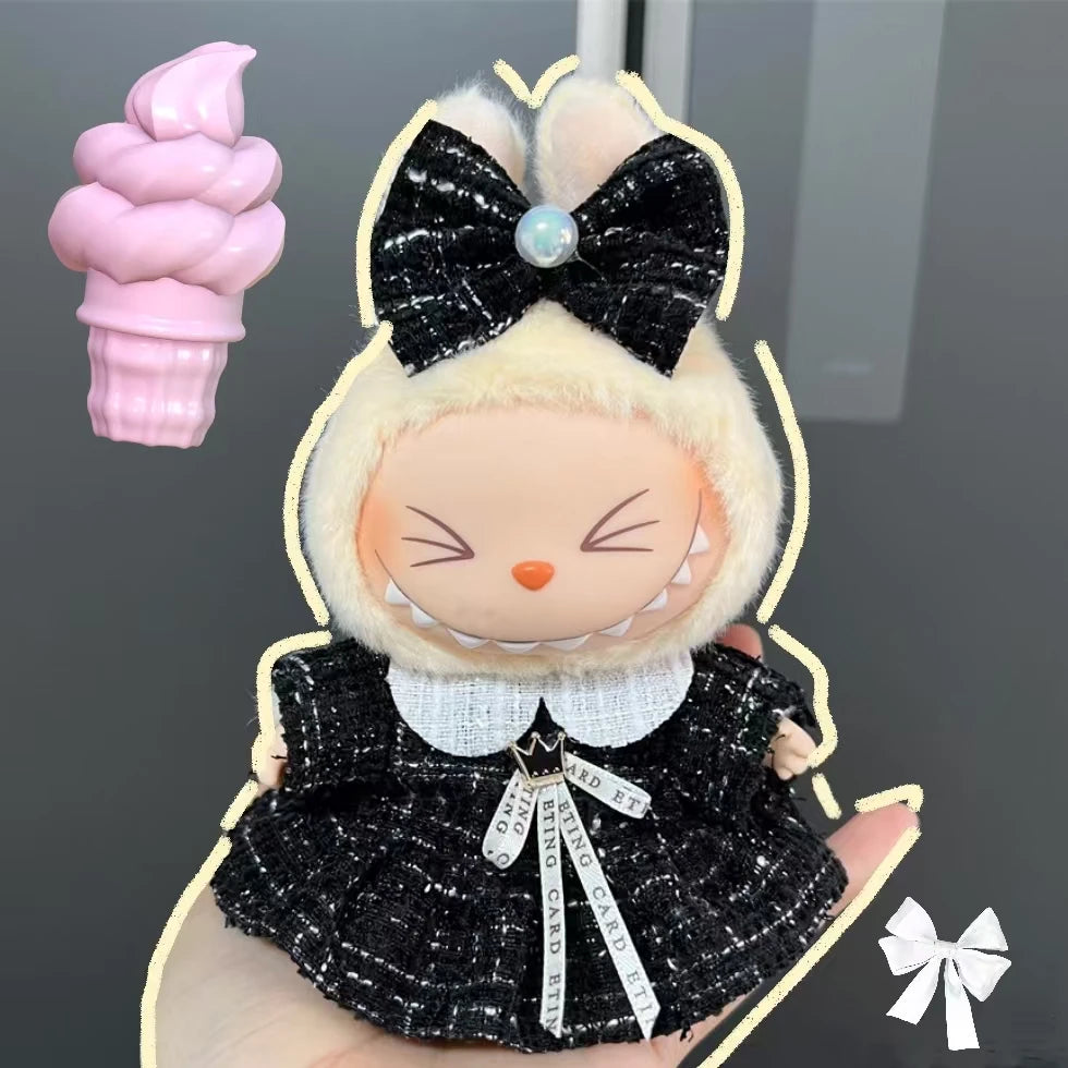 Sweet Princess Style Doll's Cloth for Labubu 17cm The Monster Outfit Accessories Clothing DIY Kids Gift High-quality Dress Cloak