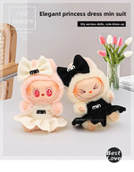 For 15/17cm Mini Labubu Clothes Luxury Dress Bow Strap Pants Set 3.0 Labubu clothing outfit Glasses Shoes Doll Accessories