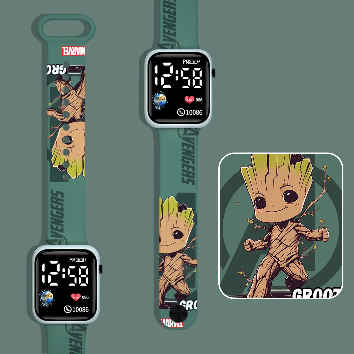 Sports Spiderman Children Watches for Boys Iron Man Captain Super Hero Kids LED Watch Digital Clock Student Toys Gifts
