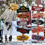 1set Halloween Party decor Welcome Sign Halloween Scary Themed Outdoor Yard Signs Decor Halloween Party Home Garden Decor