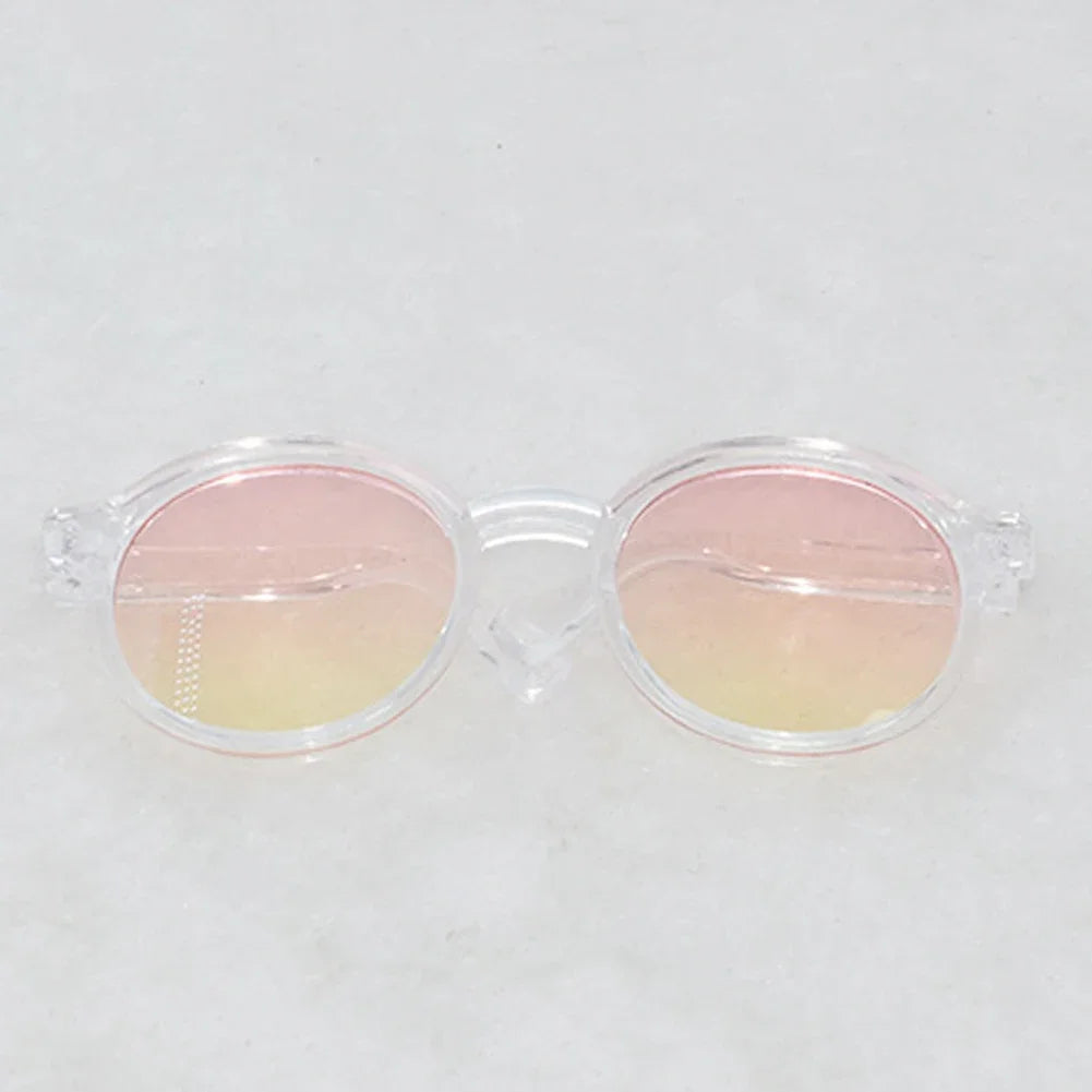 1PC 6.5cm Transparent Plastic Glasses for 1/8 1/6 1/3 1/4 BJD for Labubu MSD SD Plush for EXO Doll Sunglasses