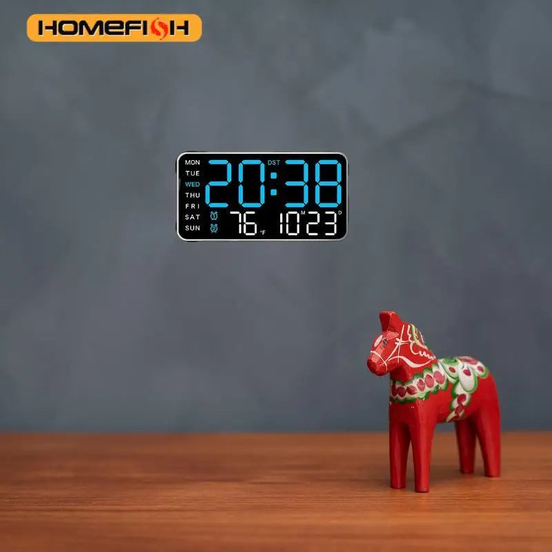 Giant Intelligent Digital Wall Clock｜One screen to control time-temperature-date, home technology pulls full!