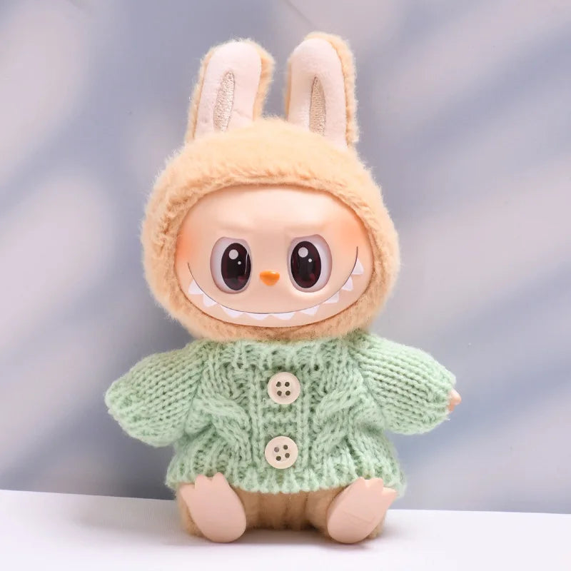 17cm Cute Mini Plush Doll'S Clothes Outfit Accessories For Korea Kpop Exo Labubu Idol Dolls Sweater Clothing DIY Kids Girl Gift