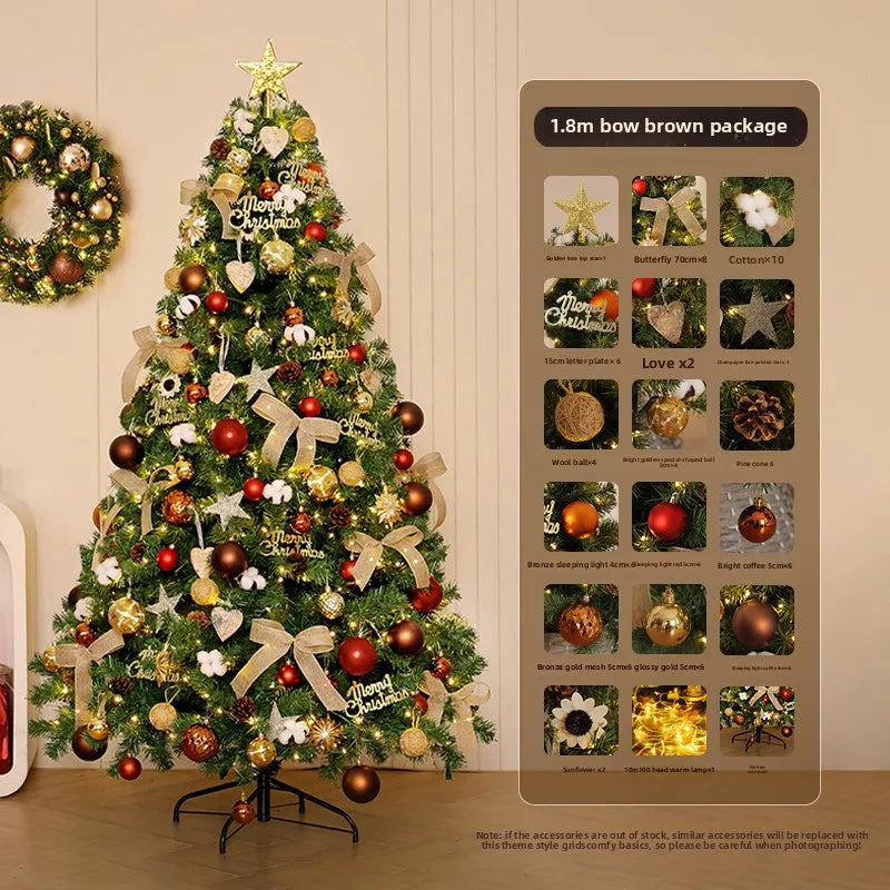 Christmas tree household large high-end Christmas decoration 2026 new living room DIY ornament scene layout