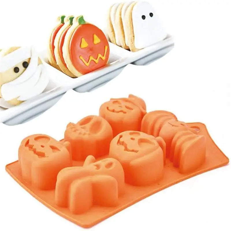 Pumpkin Halloween Silicone Mold for Cake Biscuit Candy Baking Skull Bat Spider Trick Or Treat kid Children Halloween Party Decor