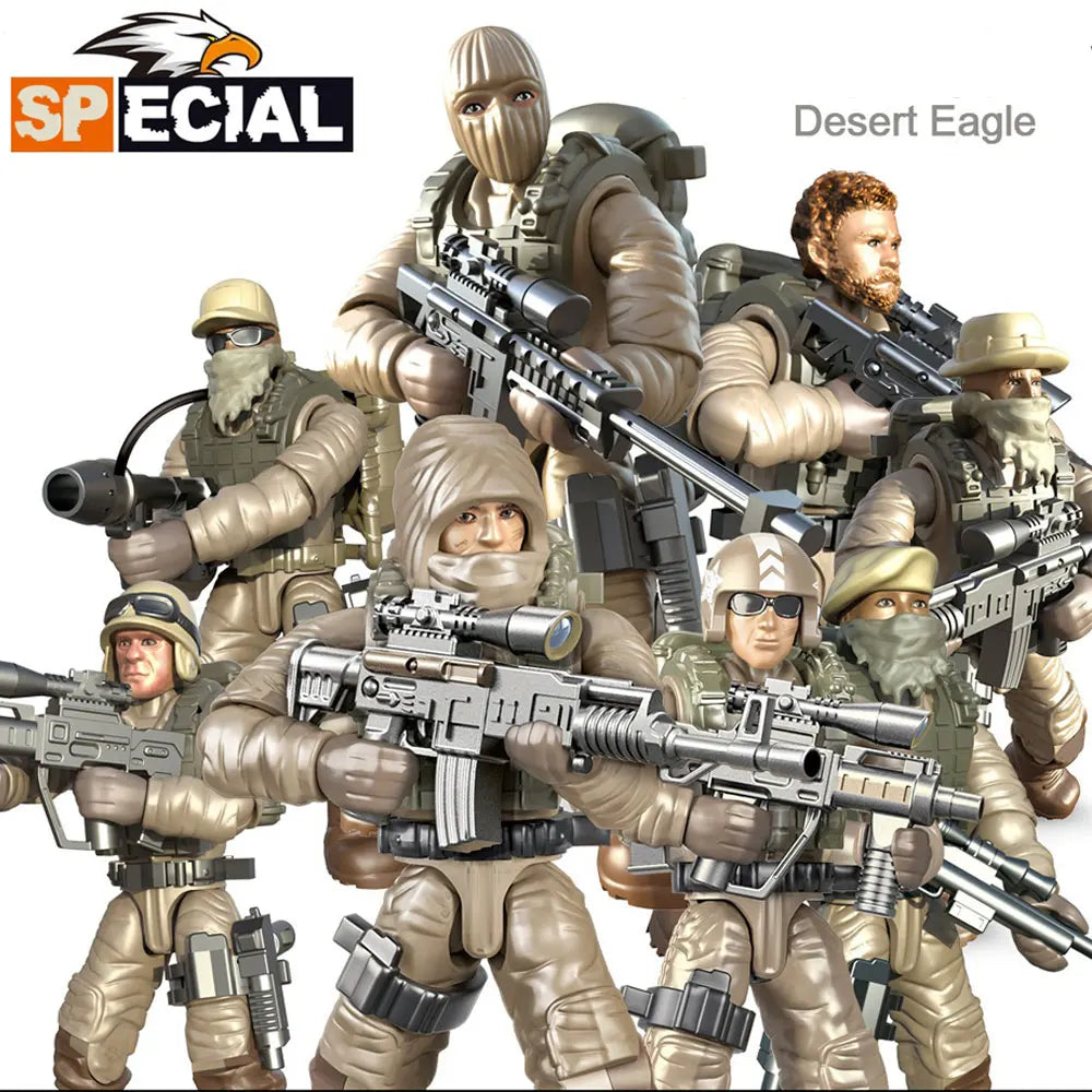 WW2 Eagle Special Forces Military Action Figures Soldiers SWAT Model Building Blocks Bricks Boy's Toys Boys Action Figure
