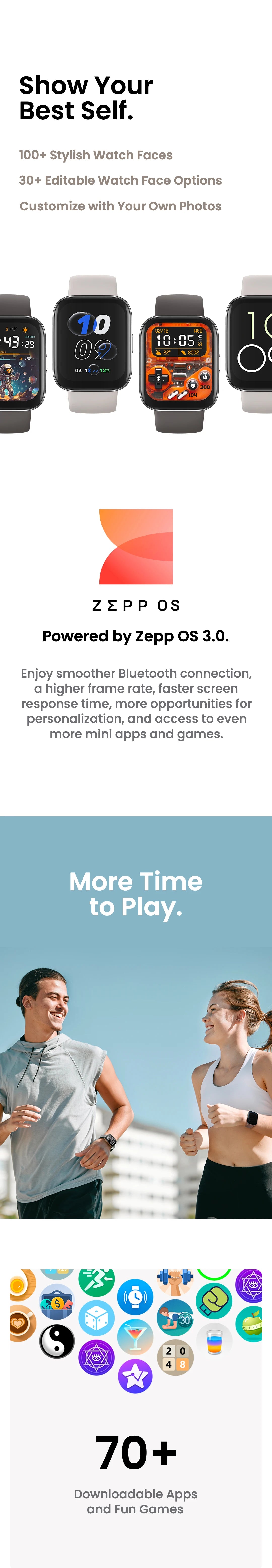 New Amazfit  Bip 5 Unity 46mm Smart Watch 120+ Sport Modes 24-hour Health Monitoring Smartwatch For Android IOS Phone