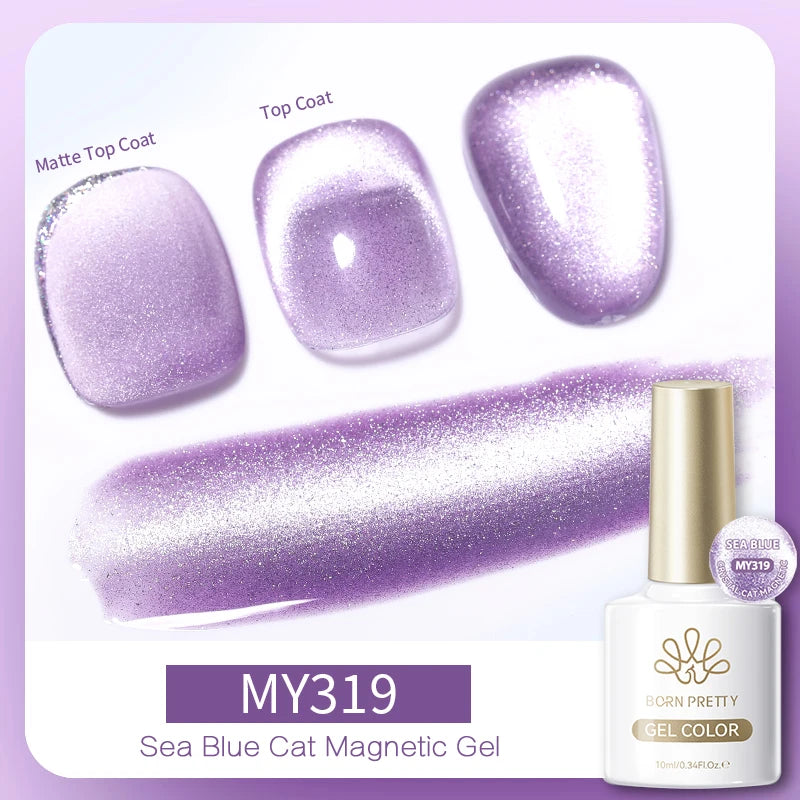 BORN PRETTY 10ml Silver Water Light Cat Magnetic Gel Nail Polish Nail Supplies Vernis Semi Permanent Gel for Fall Winter Nails