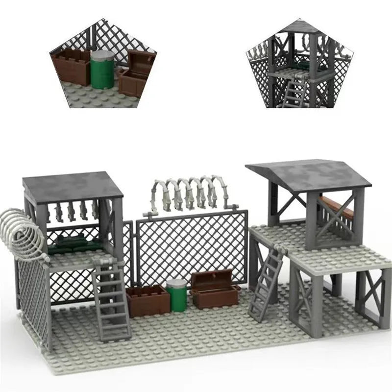WW2 Army Military Base Model Building Kits Boys Toys Gifts Army Supplies Military Construction Building Blocks Sets