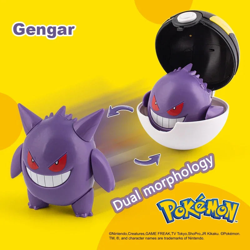 Pokemon Ball Toys Anime Figure Charizard Pikachu Mewtwo Eevee Monster Action Deformation Pokeball Toys Figures Model Kids Gifts