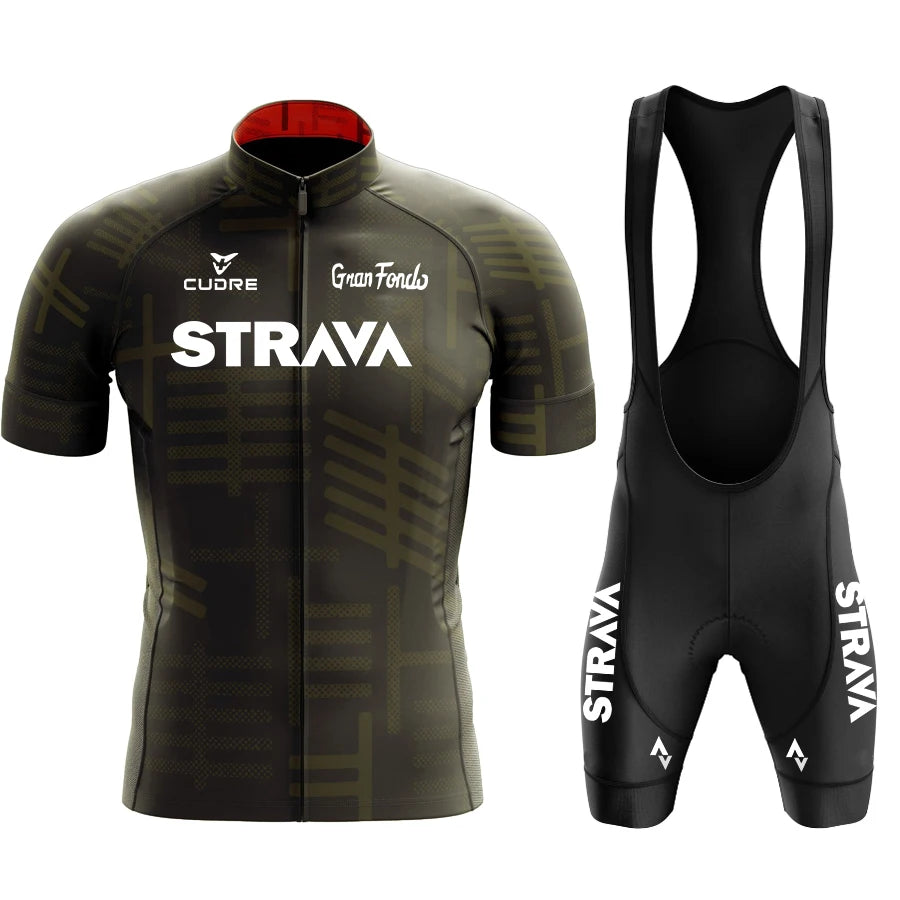 STRNVN Men's Summer MTB Cycling Jersey Set – Breathable Short Sleeve Bike Outfit
