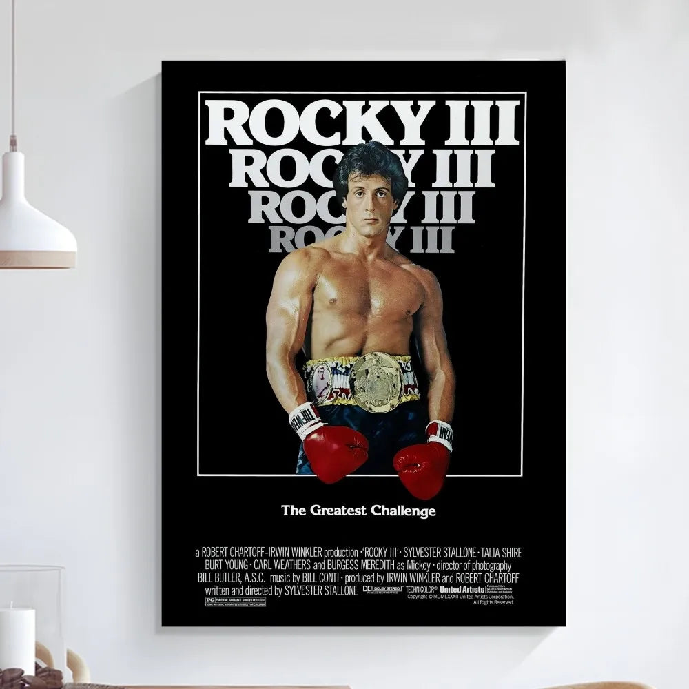Rocky Balboa Classic Movie Poster Art Self-adhesive Art Small Poster HD Quality Poster Wall Art Painting Study Wall Decoration