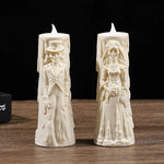 Halloween Horror Ghost Bride Groom LED Candle Electronic Light Halloween Skeleton Lamp Party Decoration Flameless Night Lights