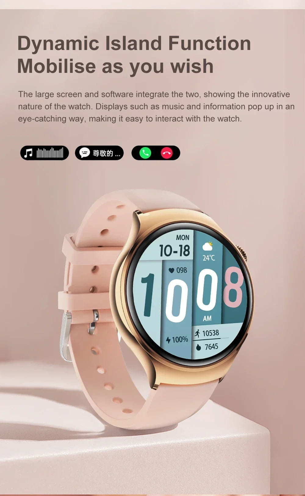GUHUAVMI Smart Watch Women GPS Trajectory Heart Rate Blood Pressure NFC Bluetooth Call 1.27inch AMLOED Smartwatches Ladies