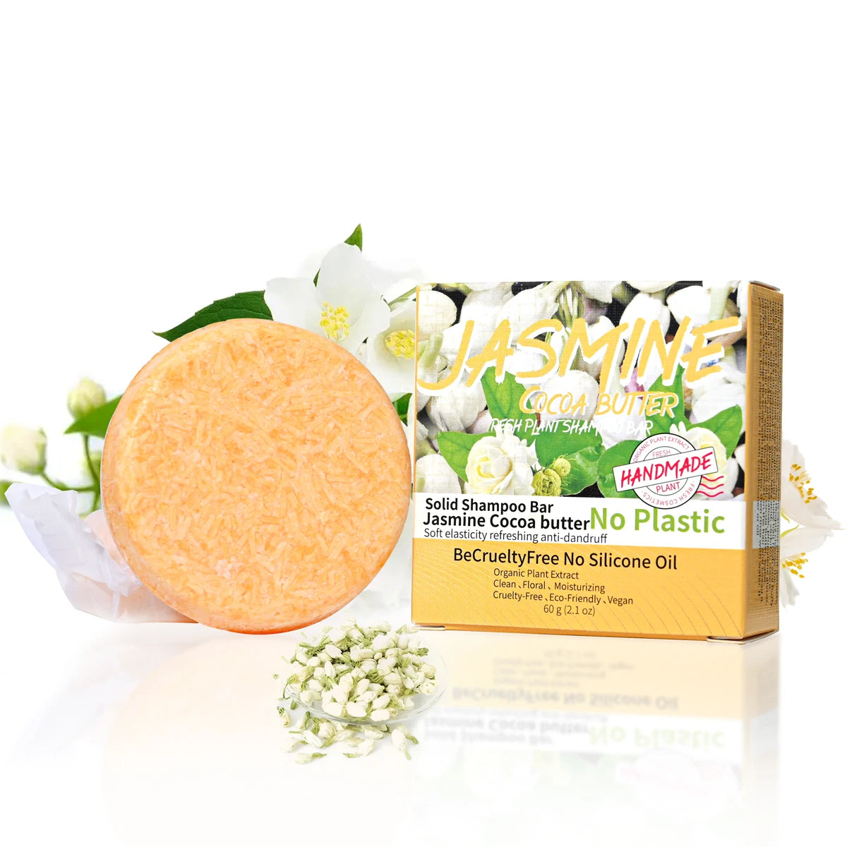 Jasmine Solid Shampoo Stick – Handmade, Oil-Control & Refreshing with Plant Essential Oils