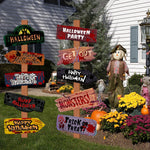 1set Halloween Party decor Welcome Sign Halloween Scary Themed Outdoor Yard Signs Decor Halloween Party Home Garden Decor