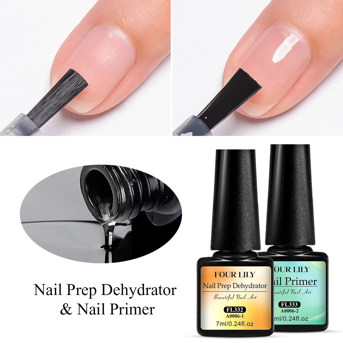 7ml Nail-Primer & Prep Dehydrator Gel Nail Polish 28 Days+ Long-Lasting No Need UV LED Lamp Nail Gel Base Top Coat Varnishes