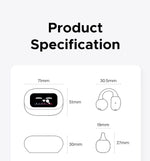 UGREEN LCD Full Color Smart Screen Wireless TWS Bluetooth Earphones Earbuds Open Clip Ear Headphones AI Call Noise Cancellation