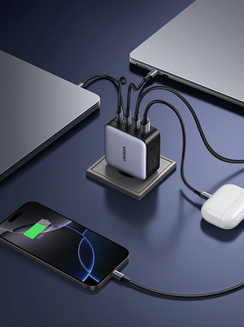 UGREEN 200W Travel GaN Charger PD 3.1 140W QC4.0 3.0 Quick Charge For Macbook Pro Laptops iPhone 17 16 Samsung S25 Xiaomi Tablet