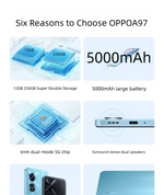 OPPO A97 Smartphone Global Firmware 6.58-inch 48MP main camera CPU Dimensity 810 5000mAh battery used phone