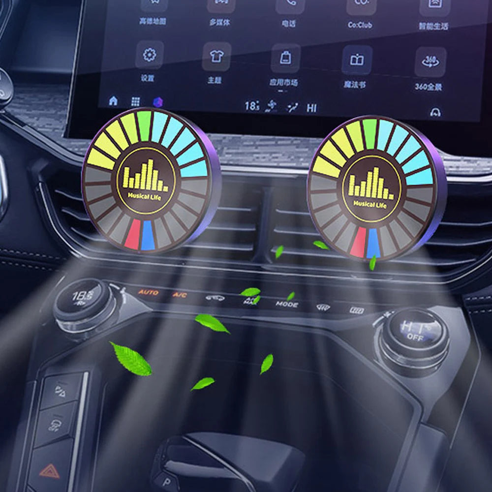 Smart RGB Pickup Lights LED 3D Ambient Lamp Sound Control Music Rhythm Lights Air Freshener for Car Gaming TV Creative Decora