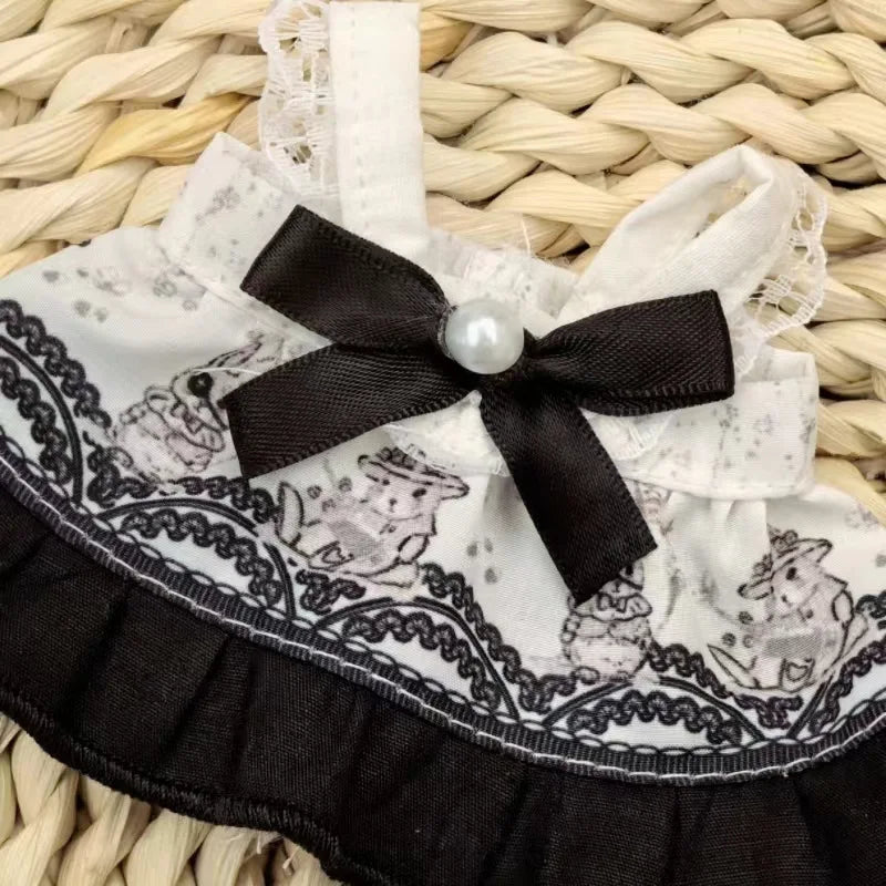 For 15/17cm Labubu  Plush Doll's   Bow Dress  Clothes  Outfit Doll Accessories