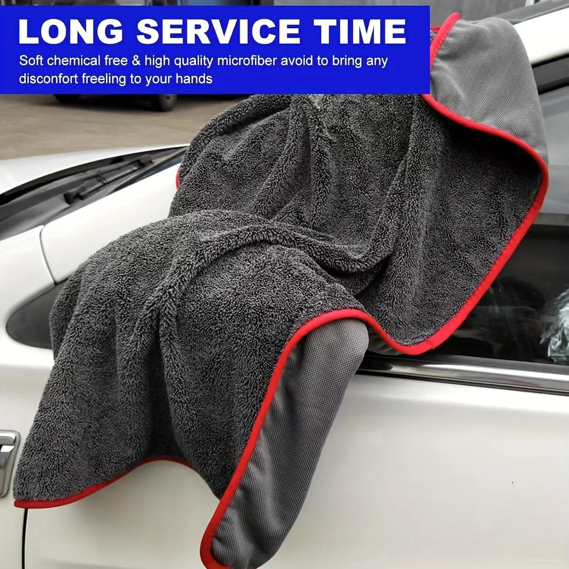 Ultra Absorbent Car Towel XXL Extra Large Microfiber Drying Towel - Ultra Absorbent Thickened Technology with Twist Ring Design