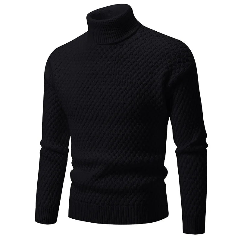 2025 Autumn Winter Turtleneck Sweater Men Slim Fit Knit Pullovers Fashion Warm Casual knitted Sweater Mens Long Sleeve Pullovers