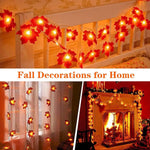 1PC USB/Battery Case Maple Leaf String Lights 10/20/40 LED Lights Waterproof For Halloween Outdoor Autumn Thanksgiving Decor