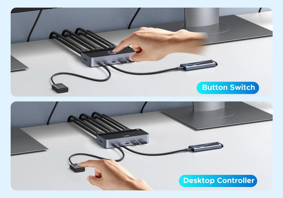 UGREEN HDMI KVM Switch for 2 Monitor 2 PCs 4K 60Hz USB C USB 3.0 Sharing Monitor Keyboard Mouse Printer with HDR 3D Support