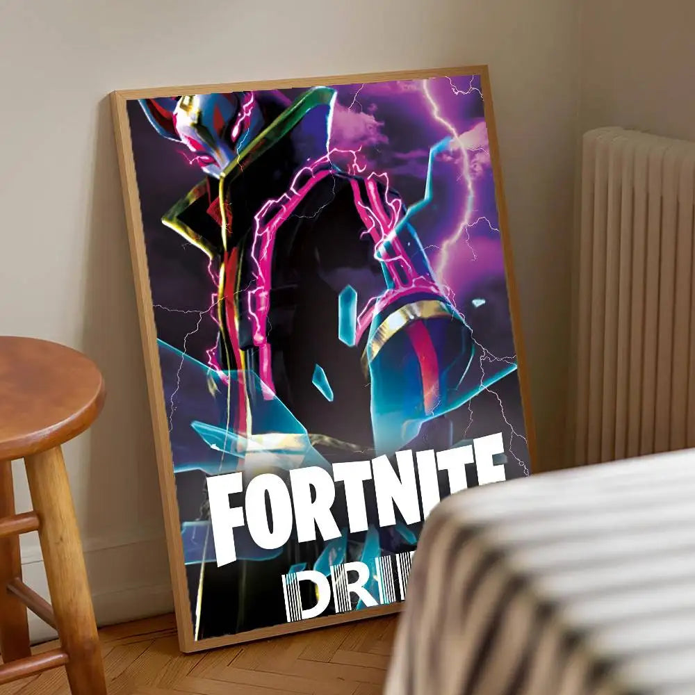 1pc F-Fortnites Game Poster Stickers Print Wall Art Canvas Painting Waterproof For Living Room Bedroom Home Decor