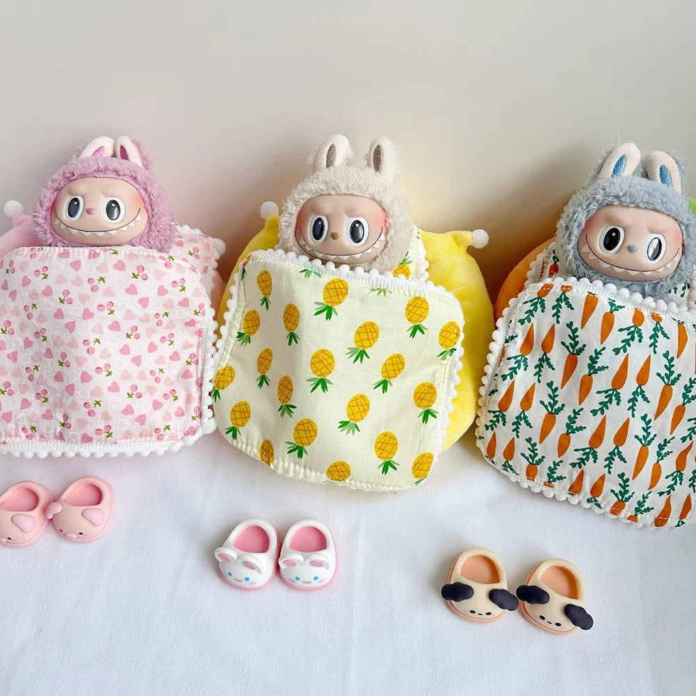 Doll Bed Sleeping Bag For 17cm Ropa Labubu Plush Toy & Accessories Cute Set Home Warmth Girl Gift