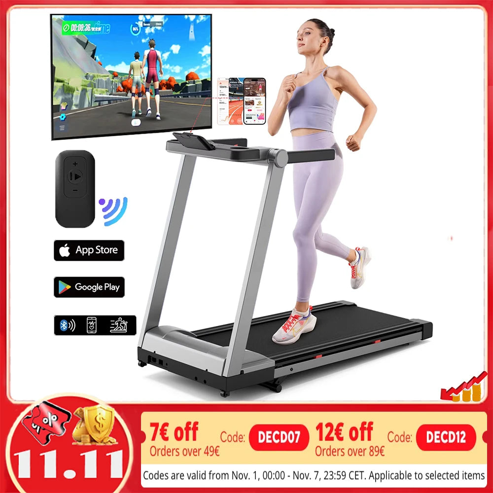 Superun Raceable Treadmill for Home, Walk Treadmill with 6% Incline 158 kg Weight Capacity