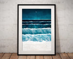 Blue Ocean Canvas Prints Minimalist Nautical Wall Art Wild Swimming Whales Seascape Poster Surfer Waves Picture Home Decor