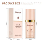 Color Changing Foundation 4 in 1 Moisturizing SPF 30+ Hydrating Color Longwearing Waterproof Travel Coverage Makeup Base